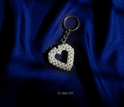 Heart Beaded Keychain