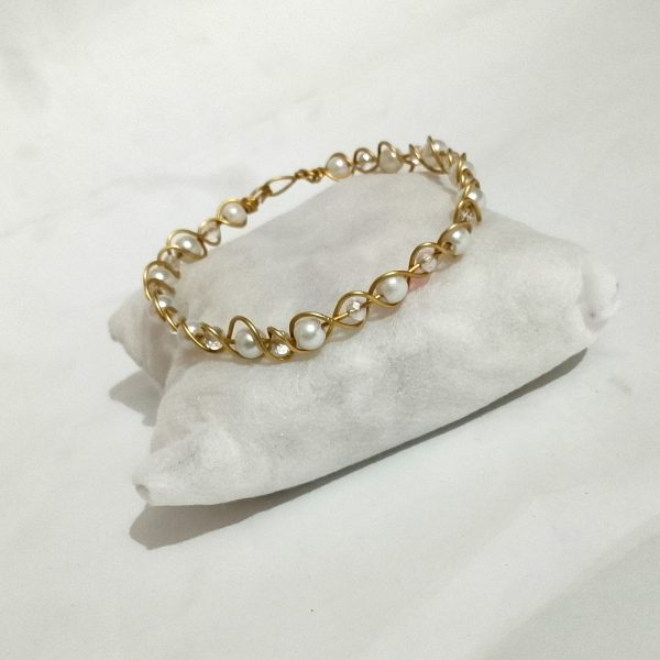 Artisan Gold Wave Pearl Bracelet