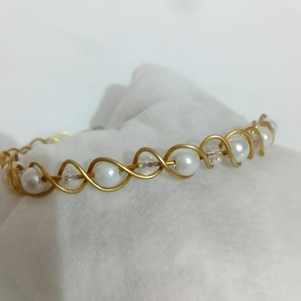 Artisan Gold Wave Pearl Bracelet