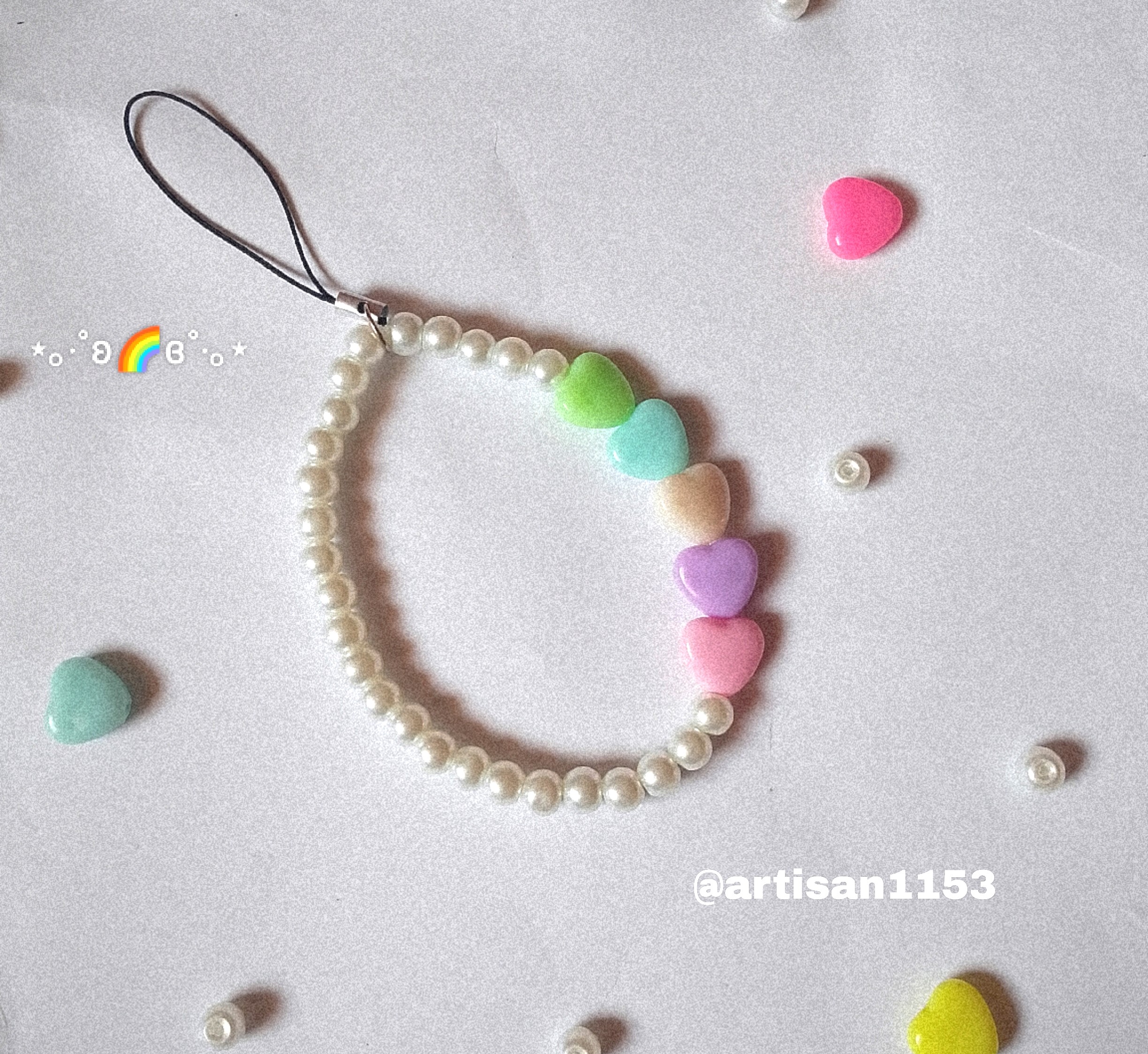 Candy Heart Pearl Charm