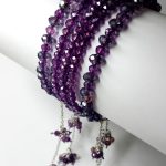 Royal Amethyst Tassel Bangle Set