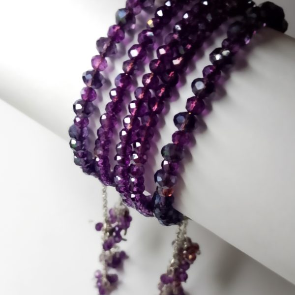 Royal Amethyst Tassel Bangle Set
