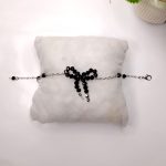 Coquette Black Bow Chain Bracelet