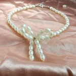 Pearl Bow Choker Necklace