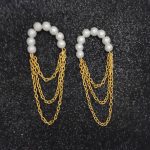 Pearl & Gold Chain Earrings