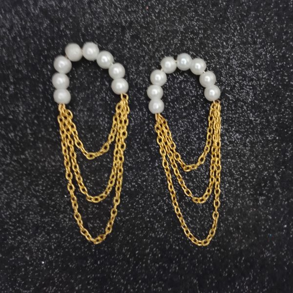 Pearl & Gold Chain Earrings