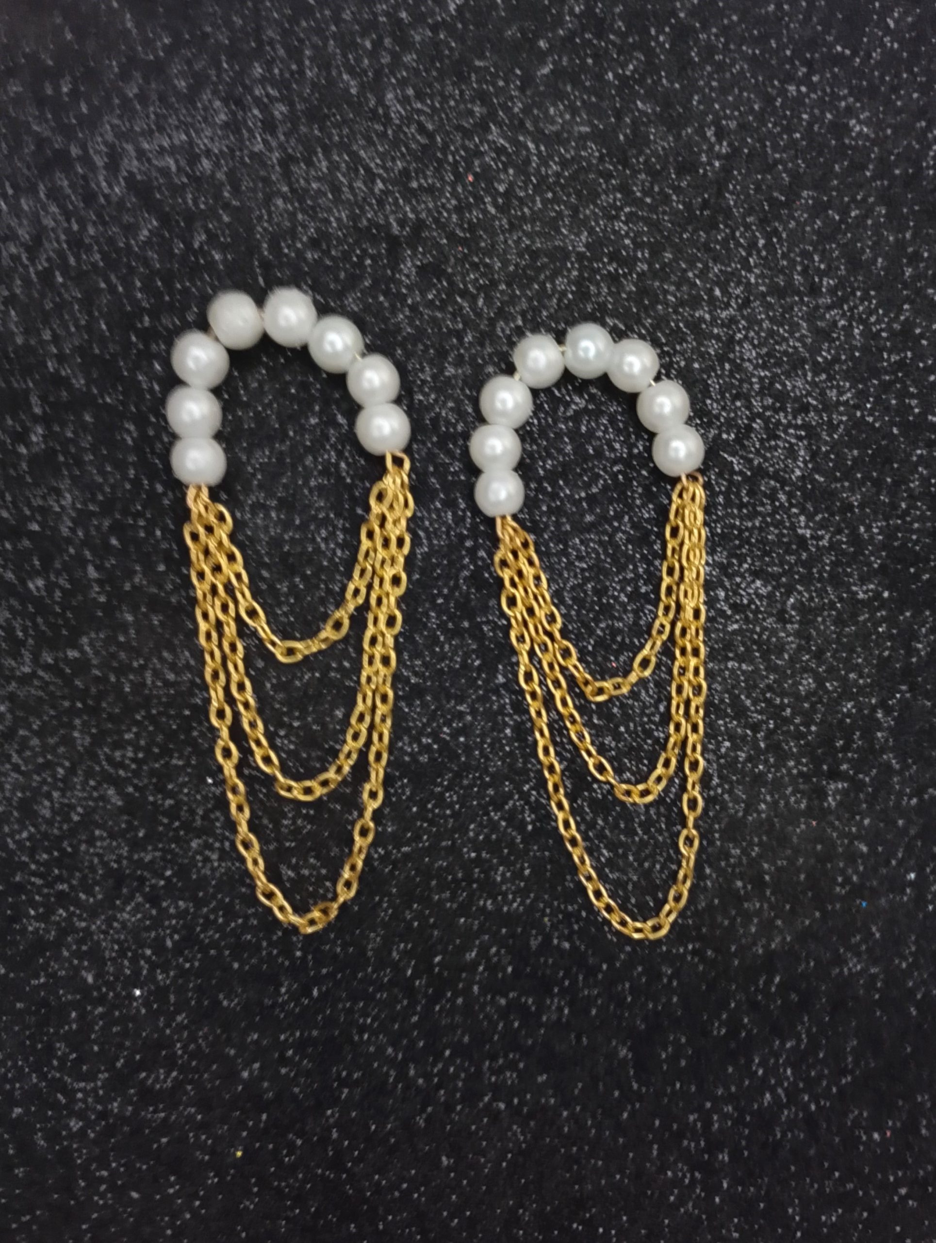 Pearl & Gold Chain Earrings