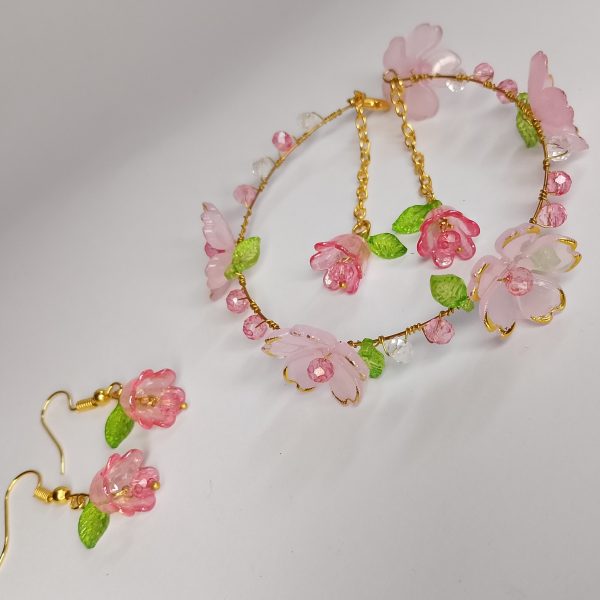 Floral Bracelet & Earrings Set