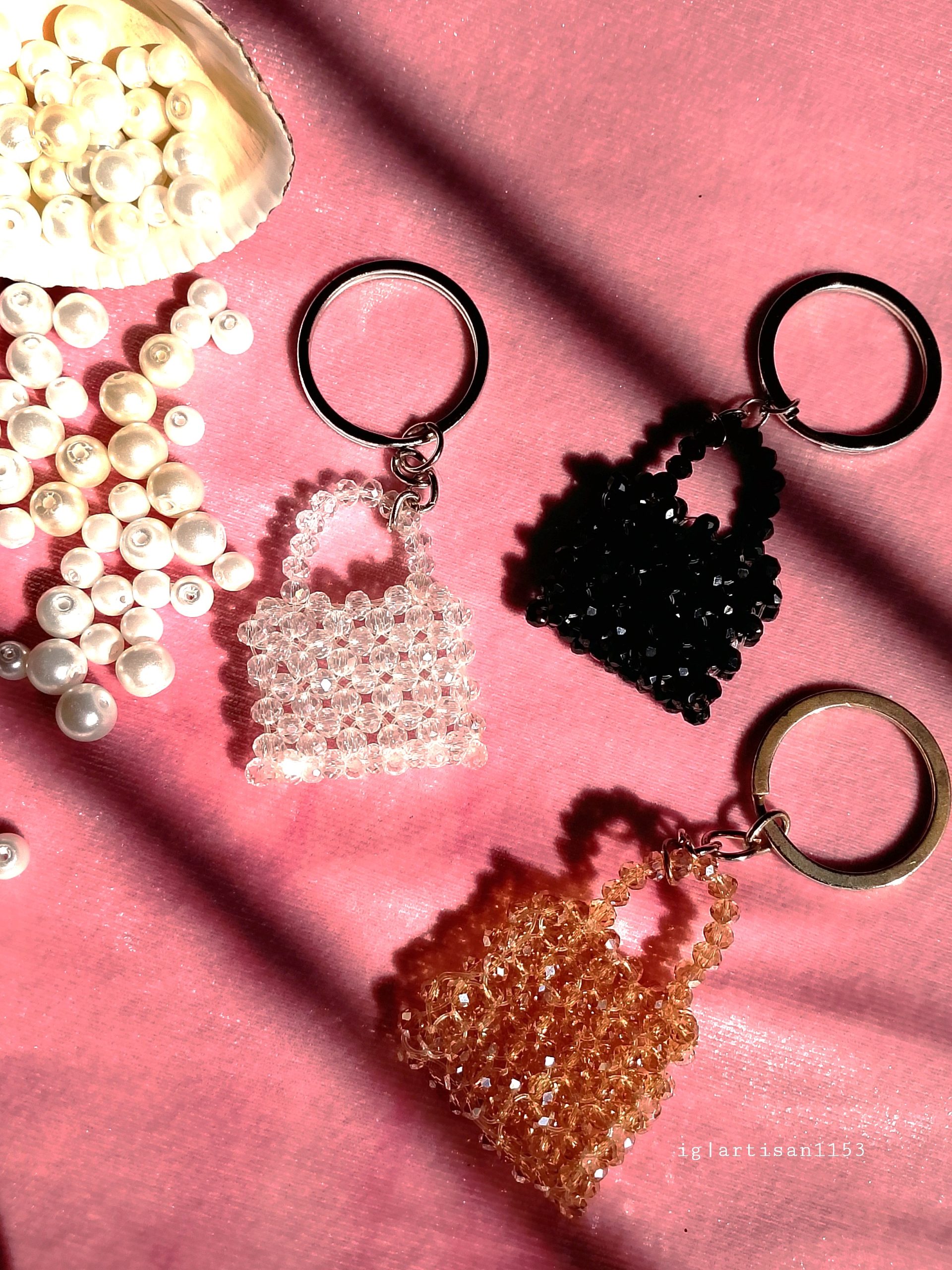 Crystal Bead Bag Charm