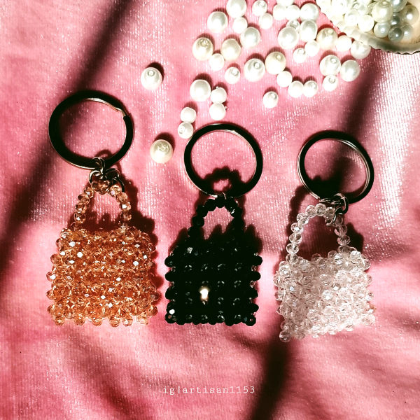 Crystal Bead Bag Charm