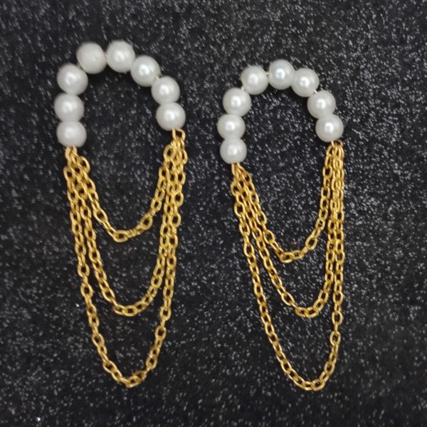 Pearl & Gold Chain Earrings